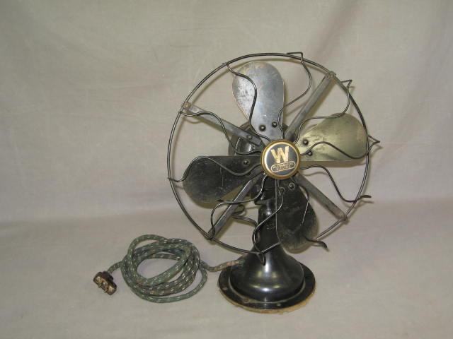 Vtg Antique Westinghouse Electric Oscillating Table Fan