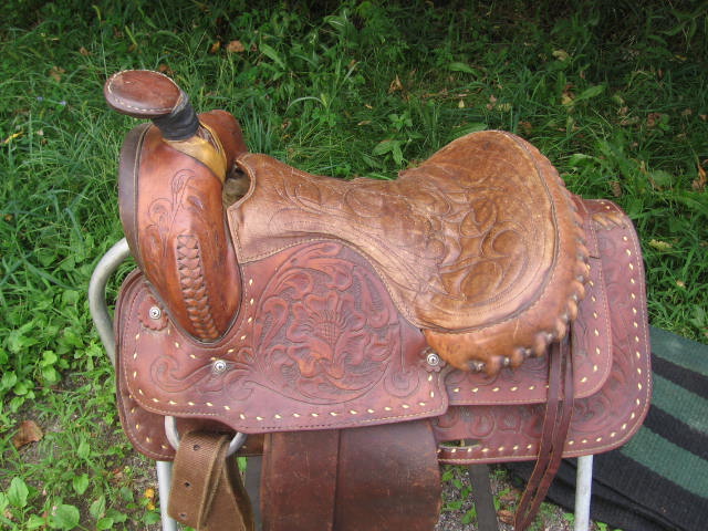 Embossed Western Riding Saddle 15" Seat Square Back+ NR 3