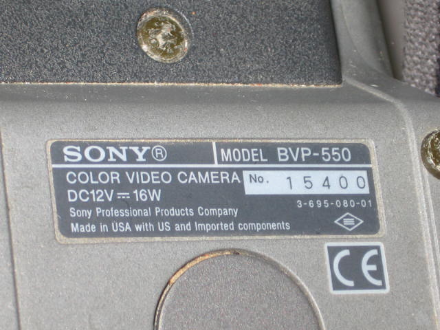 Sony BVP 550 Video Camera BVV 5 Betacam SP Recorder+ NR 7