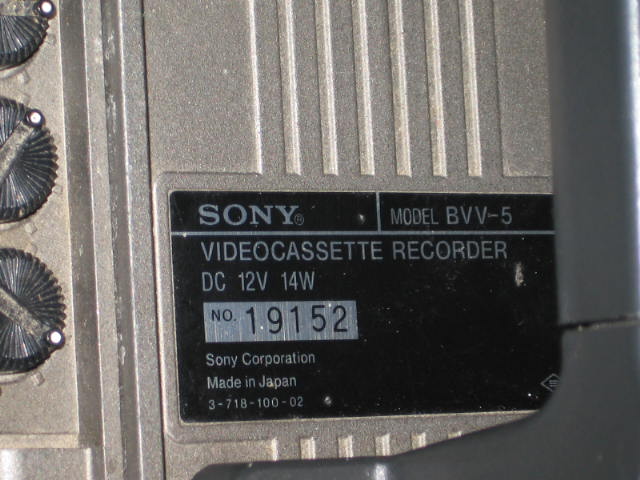 Sony BVP 550 Video Camera BVV 5 Betacam SP Recorder+ NR 8