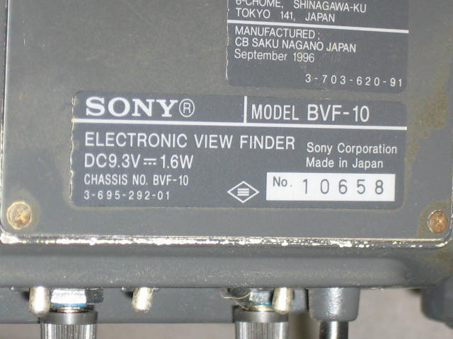 Sony BVP 550 Video Camera BVV 5 Betacam SP Recorder+ NR 9