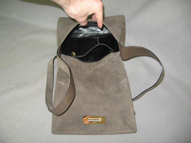 Salvatore Ferragamo Taupe Suede/Leather Shoulder Bag NR 3