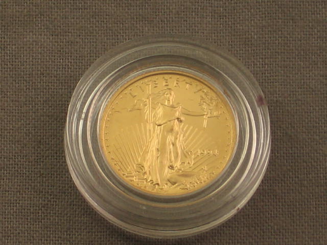 1994 $5 1/10 Oz Fine Gold American Eagle Coin W/Case NR