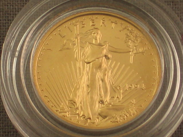 1994 $5 1/10 Oz Fine Gold American Eagle Coin W/Case NR 1