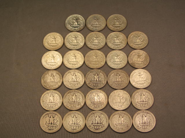 28 Silver Pre-1964 US Quarters Coin Collection Lot NR! 5