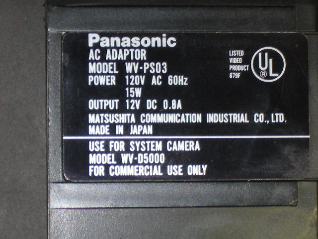 Panasonic HD Digital System Camera 5100 WV-D5100 +Lens+ 11