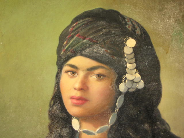 Vintage Original Oil Painting Portrait Spanish Girl NR! 1