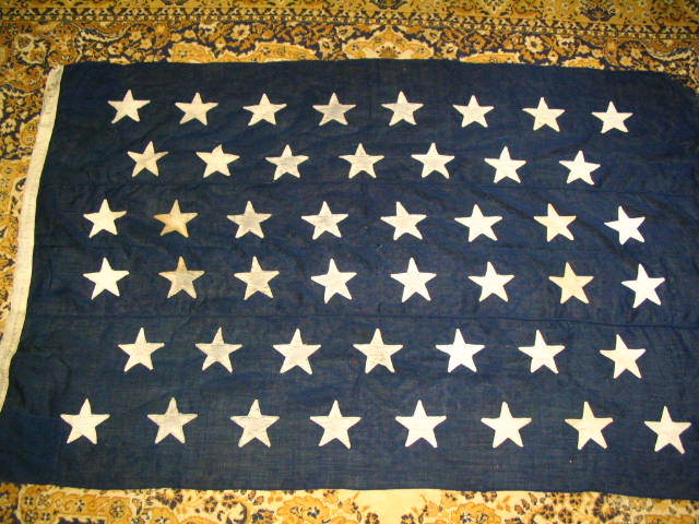 Antique 1908-12 Nautical US American 46 Star Flag NR!