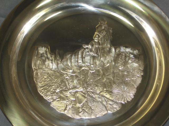 4 Franklin Mint 1970s Sterling Silver Collector Plates 2