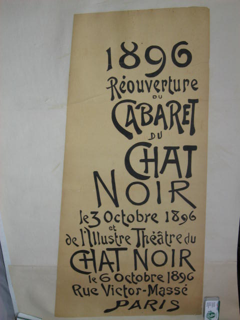Antique 1896 Cabaret Du Chat Noir Poster Steinlen