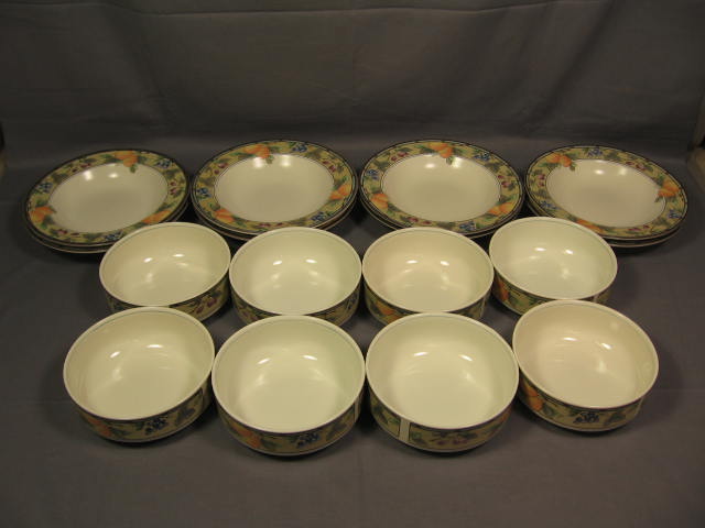 16 Mikasa Garden Harvest Cereal Rimmed Soup Bowl Set NR