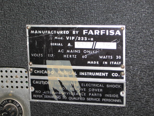 Vintage 1970s Farfisa VIP 233 VIP233 Combo Organ + NR! 8