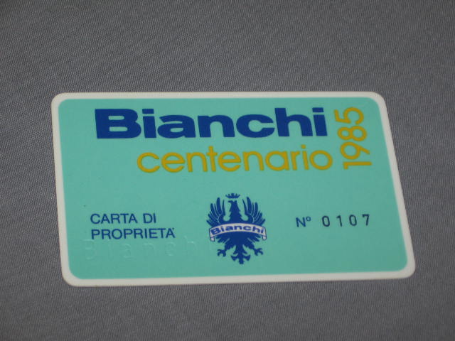 RARE 1985 Bianchi Centenario 100th Anniversary Bike NR 21