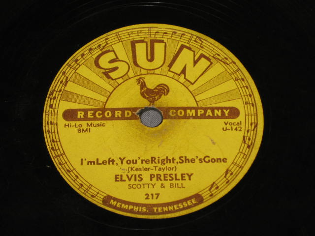 Elvis Presley 78 Sun Record U-142 U-143 217 Baby Lets Play House Left Right Gone 4