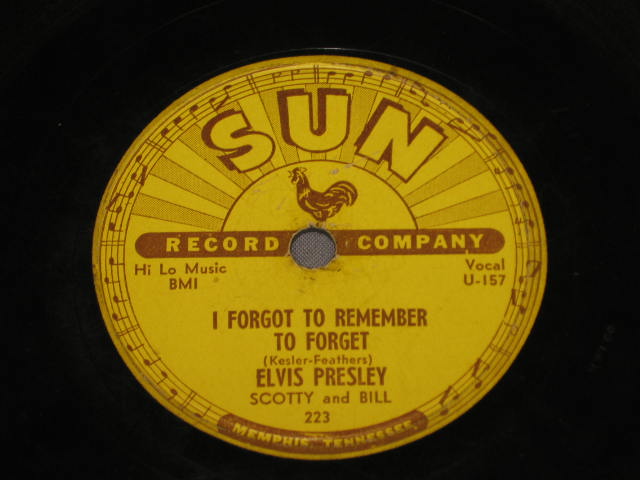 Elvis Presley 78 Vinyl Sun Records U-156 223 Mystery Train I Forgot To Remember 4