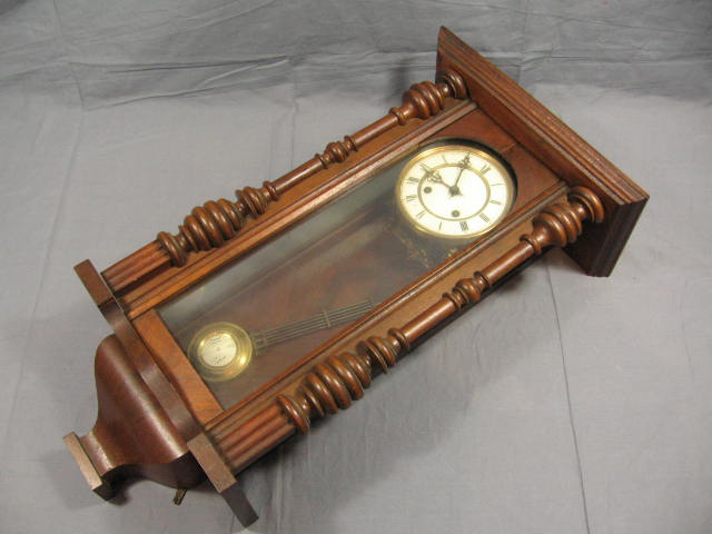Vintage Antique German Wall Clock W/ Pendulum Maier NR
