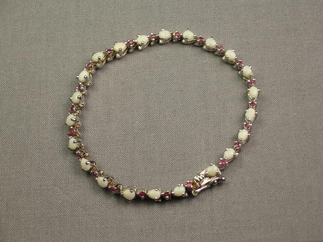 Sapphire Diamond Necklace +Opal Ruby Amethyst Bracelets 5