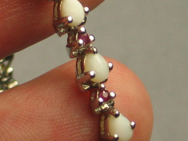 Sapphire Diamond Necklace +Opal Ruby Amethyst Bracelets 6
