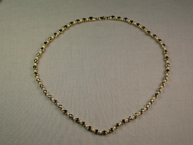Sapphire Diamond Necklace +Opal Ruby Amethyst Bracelets 9