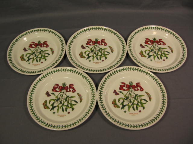 5 Portmeirion Botanic Garden Mistletoe Dinner Plate Set