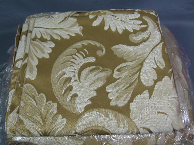 8 Gold Floral Round Tablecloths Linens Set Lot 114-116"