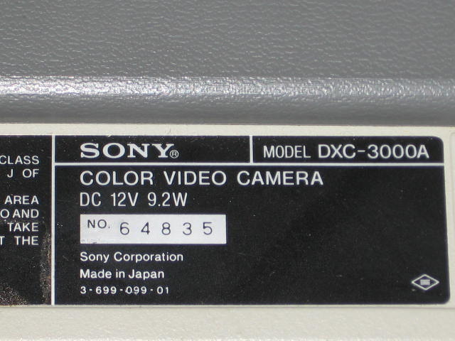 Sony DXC-3000A 3 CCD 3CCD Color Video Camera Camcorder 1