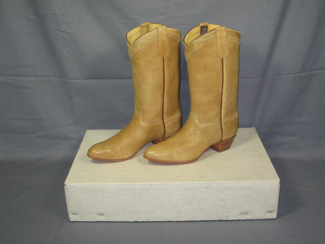 Ladies Ammons Camel Elk Leather Cowboy Boots 8 1/2 D NR