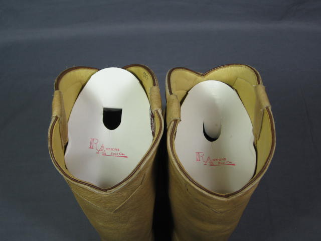 Ladies Ammons Camel Elk Leather Cowboy Boots 8 1/2 D NR 4