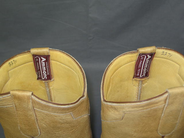 Ladies Ammons Camel Elk Leather Cowboy Boots 8 1/2 D NR 5