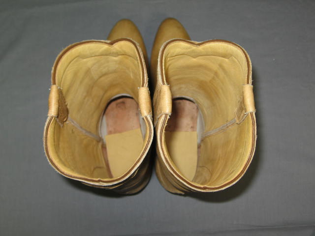 Ladies Ammons Camel Elk Leather Cowboy Boots 8 1/2 D NR 6