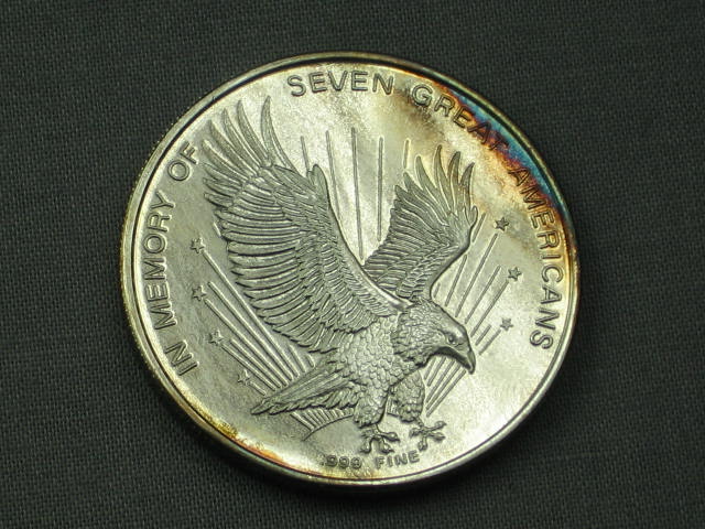 13 Silver Coin Medal Lot Apollo 7-17 Skylab Challenger+ 4