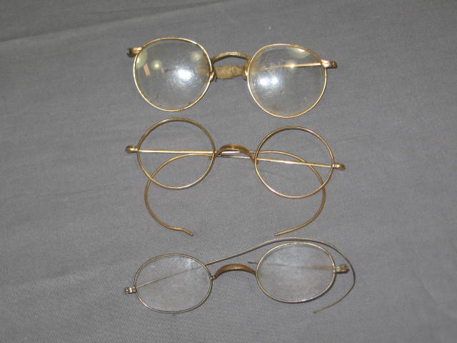 11 Antique Eyeglass Sunglass Spectacle Lot Gold Filled+ 4