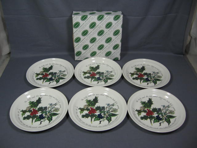 6 NEW Portmeirion Holly And Ivy Dinner Plate Set Lot NR
