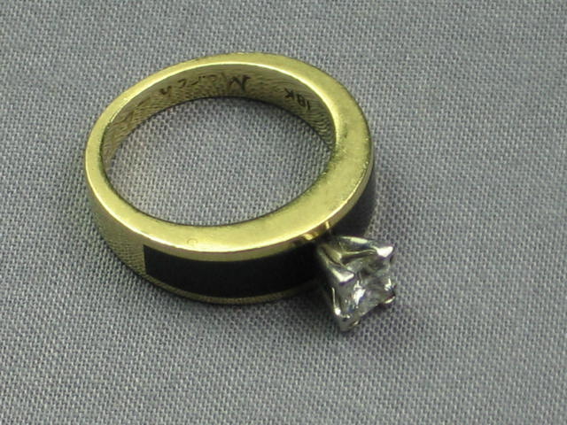 Bernard Passman Black Coral .50ct Diamond 18K Gold Ring 4