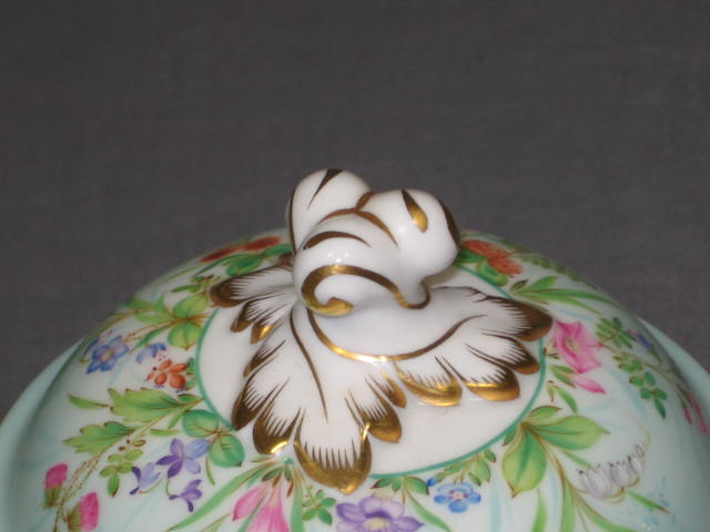Antique Herend Porcelain Floral Creamer + Sugar Bowl NR 2