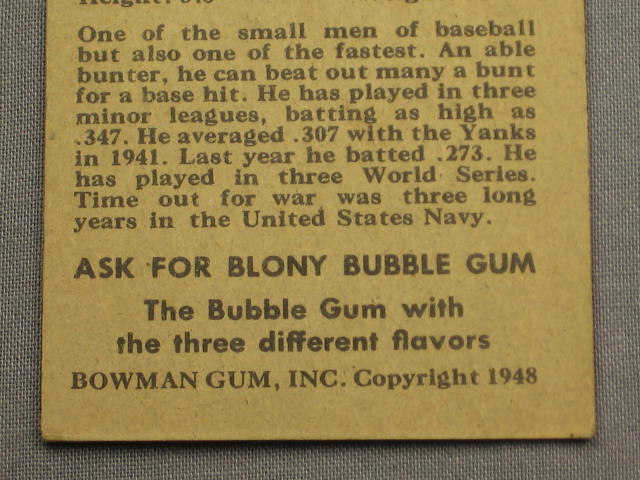 1948 Bowman #8 Phil Rizzuto Yankees RC Rookie Card NR! 5
