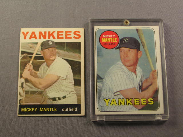 1964 Topps Mickey Mantle #50 + 1969 #500 Yankees Cards