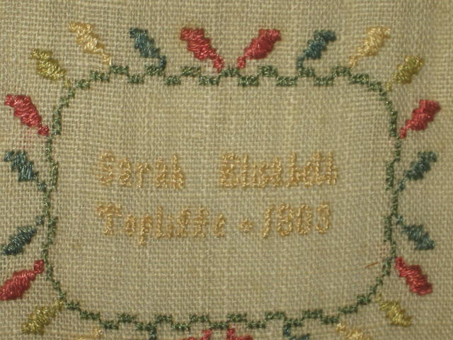 Antique Sampler Signed Sarah Elizabeth Topliffe 1803 NR 4