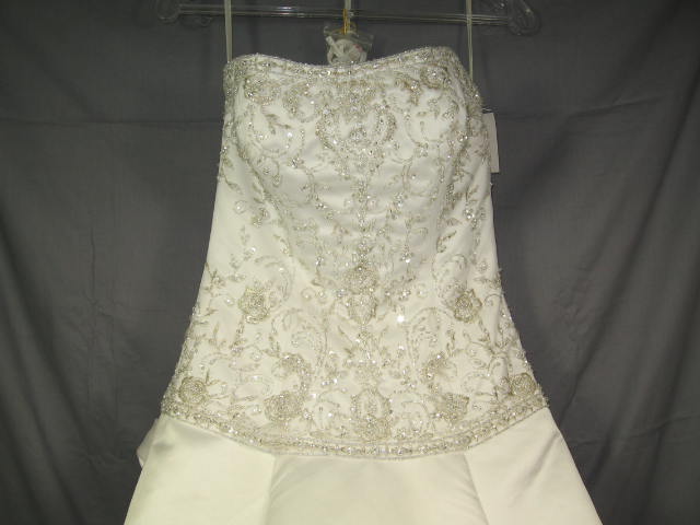 NEW White Mori Lee Wedding Dress W/ Train Sz 8 $1100 NR 1