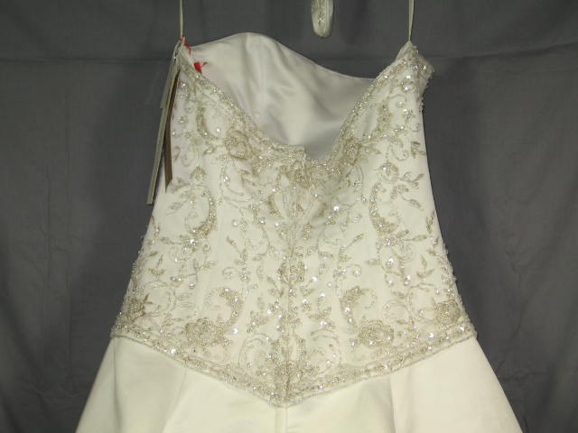 NEW White Mori Lee Wedding Dress W/ Train Sz 8 $1100 NR 5