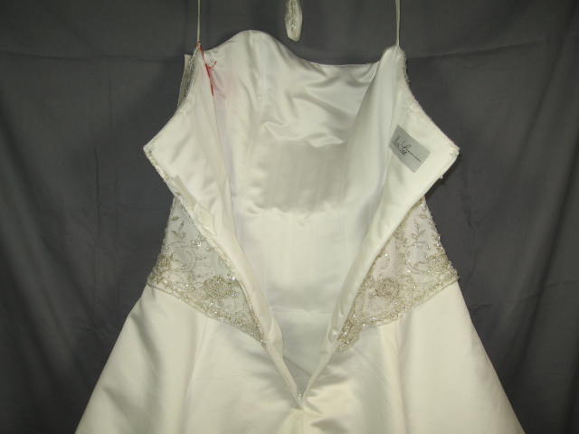NEW White Mori Lee Wedding Dress W/ Train Sz 8 $1100 NR 6