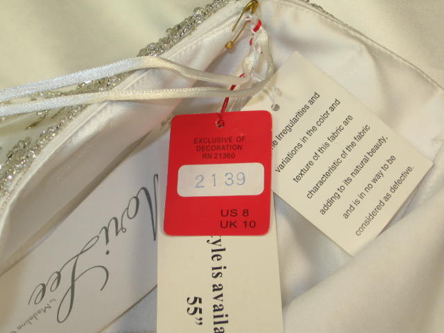 NEW White Mori Lee Wedding Dress W/ Train Sz 8 $1100 NR 9