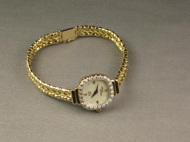 Ladies Michael Anthony 14K Gold Diamond Wristwatch NR! 2