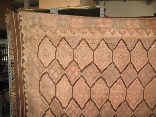 Large Vintage Antique Kilim Area Rug Carpet 7