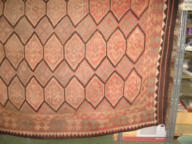Large Vintage Antique Kilim Area Rug Carpet 7