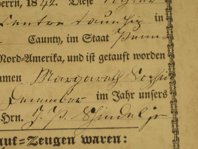 1842 Pennsylvania German Birth Baptism Fraktur 4
