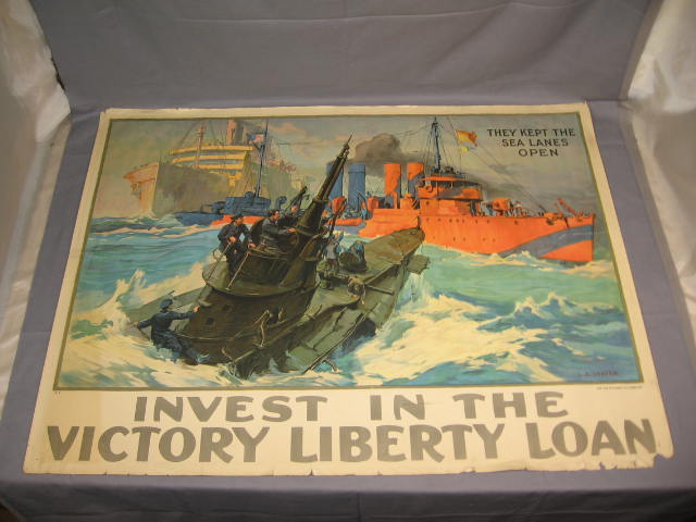 Original WWI Poster Invest In The Victory Liberty Loan