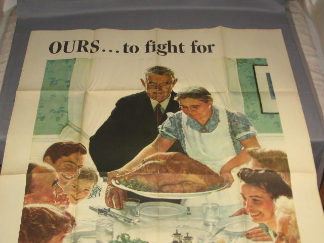 Original Norman Rockwell WWII Poster Freedom From Want 1
