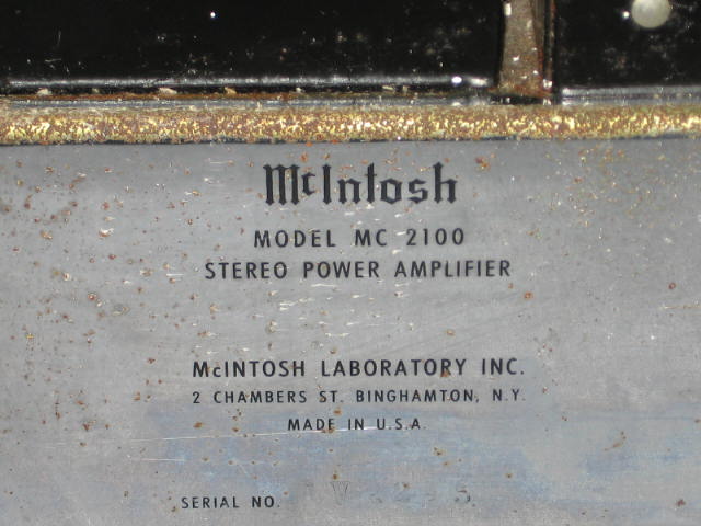 McIntosh MC 2100 MC2100 Stereo Power Amplifier Amp NR! 11