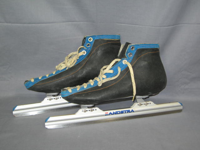 Vintage Zandstra Speed Skates + Blade Covers Ice Hockey 1